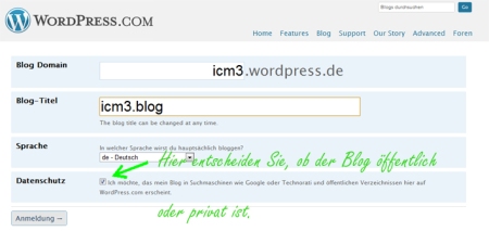 Wordpress Blog benennen